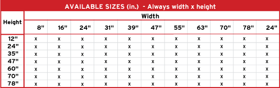 Product 5 Aviable Sizes